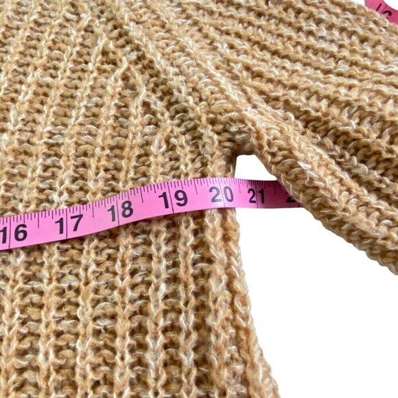 by ANTHROPOLOGIE Honore Ribbed Knit Sweater Long Sleeve V Neck Honey S 82-14 - Picture 9 of 16